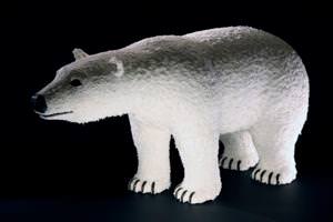 Life size polar bear in papier mache
